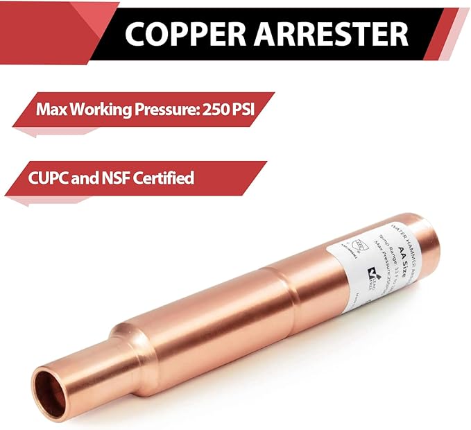 2-Pack EFIELD MH-260 1/2-Inch Straight Male Sweat Copper Water Hammer Arrestor For Potable Water, Plumbing Application,(HAMMER023-2PCS)