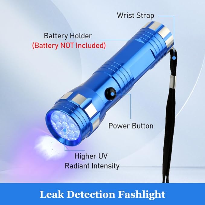 Leak Detector Kit, Air Conditioner Leak Detector Tool, AC Leak Detector Kit,Auto Air Conditioner Leak Detection Kit UV Oil Dye Leak Detection Kit
