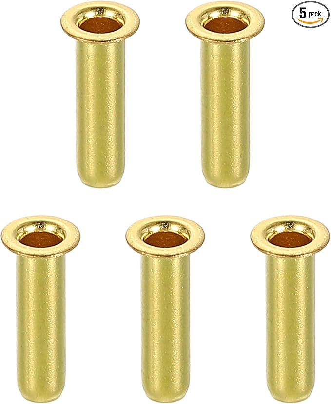 uxcell 5Pcs Fit for 2.9mm(1/8") Tube ID Brass Compression Fitting, Insert Tube Support Compression Sleeve Fitting, Sleeve Ferrules for Water Oil Air Pipe