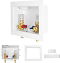 1-PACK GUOFIS Washing Machine Outlet Box with Copper Water Hammer Arrestor, PEX Laundry Washer Box with Central and Side Drain Design(1/2"PEX-A Expansion Connection Inlet X 3/4"MHT Outlet)(WM013)