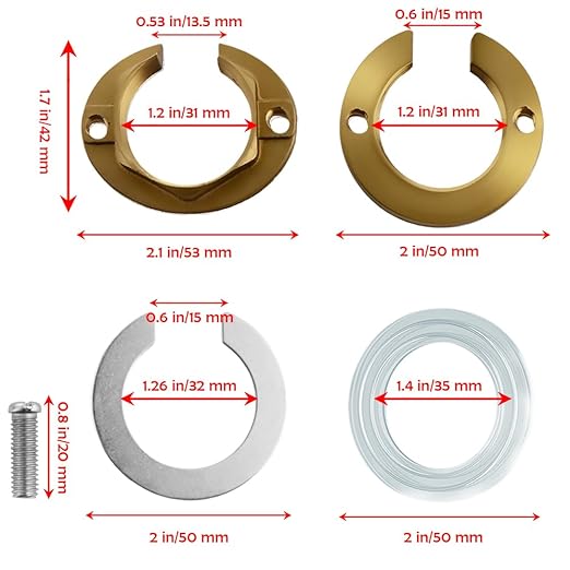 2 Set Brass Faucet Lock Nut Brass Female Locknut Faucet Washers, Faucets Nut Hex Female Locknut, for Bathroom Accessories Wash Basin Tap Fixing Fitting(1.23" (31.5mm)