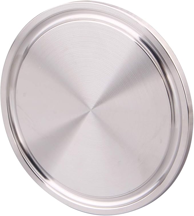 DERNORD Sanitary End Cap fits Tri-Clamp Ferrule Flange Stainless Steel 304 Fitting Clamp (2" (51mm) Tube OD) (2 Pack)