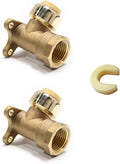 (Pack of 2) EFIELD 3/4" Push-fit x 3/4" Female NPT Drop-ear Elbows Brass Fitting with 1 Disconnection Tool Clip,(PF073-2PCS)