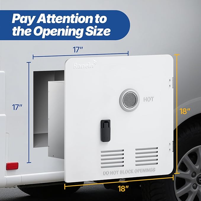 Ranein 18 x 18 Inches RV Water Heater Black Door. ONLY Door kit for Ranein RV water heaters