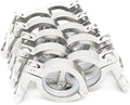 QiiMii Single Pin Heavy Duty 10 Pcs Tri Clamps with Wing Nut Ferrule TC 1.5 Inch Stainless Steel 304 Sanitary Fittings with Silicone Gasket