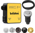 Garbage Disposal Air Switch Kit Dual Outlet Sink Top Waste Disposal Long Stainless Steel Brushed Nickel On/Off Air Button Food and Waste Disposals Part by Briidea, UL Listed