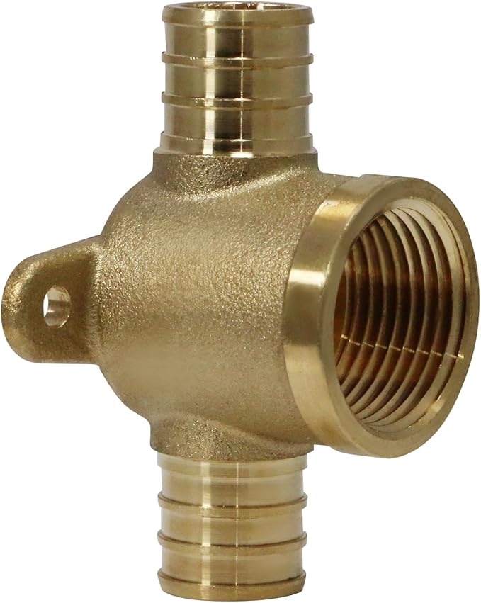XFITTING Barb Crimp Pex 3/4 inch x 3/4 inch x 3/4 inch Female NPT Tee, Pex Female NPT Tee, 26-2-6=5XX, 5 Pieces