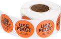 PATIKIL 500 Pcs USE First Stickers, 2 inch Round Use First Stickers Food Service Circle Inventory Control Adhesive Labels for Food Service Kitchen Restaurants Retail Storage Date, Orange