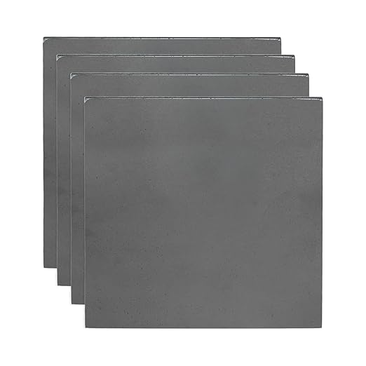 MECCANIXITY 4pcs 1/32"(0.6mm) x8 x8 Steel Plate, Black Hot Rolled A36 Steel Sheet Plate Base, Square Weldable Metal Discs for Industrial Construction Structural Support