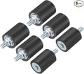 uxcell 6pcs M4x10mm Rubber Isolator Mounts with Studs 15x20mm Male Female Vibration Shock Absorber Zinc Plated Cylindrical Thread Mounts Anti Vibration Isolators with 6pcs M4 Lock Nuts