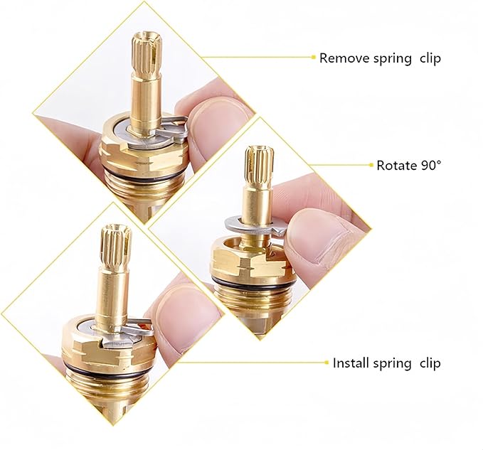 994053-0070A Replacement Cartridge For American Standard Faucets - Compatible with 994053-0070A & 994053-0070A/H - Hot & Cold Brass Valve Stem (4Z-24H) - Bath & Kitchen Faucet Repair Kit 2 Pack