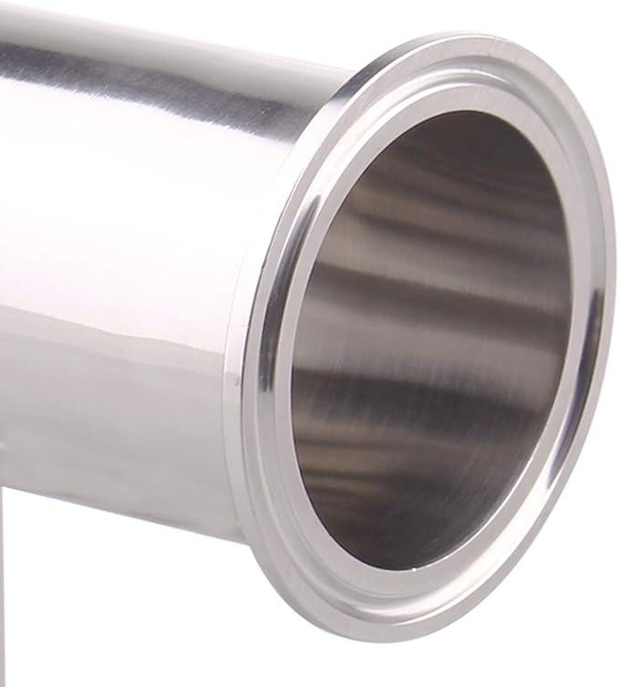 DERNORD Reducing Clamp Tee 3 Way Stainless Steel 304 Sanitary Fitting (2 inch x 2 inch x 1.5 inch)