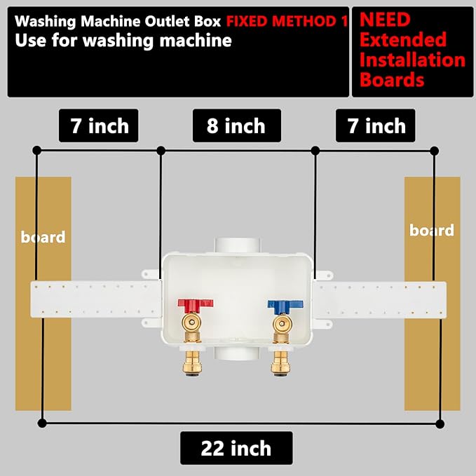 (1 Pack) Lidertik Washing Machine Outlet Box Push to Connect with Center Drain, Inlet 1/2 inch Push to Connect x Outlet 3/4 inch Male Thread LI-XYJH-550-LK