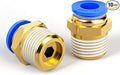 TAILONZ PNEUMATIC Blue Straight 4mm Tube OD x 1/4 Inch G Thread Push to Connect Fitting PC4-02 (Pack of 10)