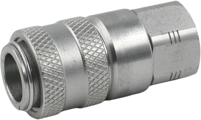 PD242 Series PD Steel Test Port and Diagnostic Equipment Quick Coupler with Female Pipe Thread, 1/8" Body Size, 1/4"-18 NPTF Thread Size, 1.98" Length