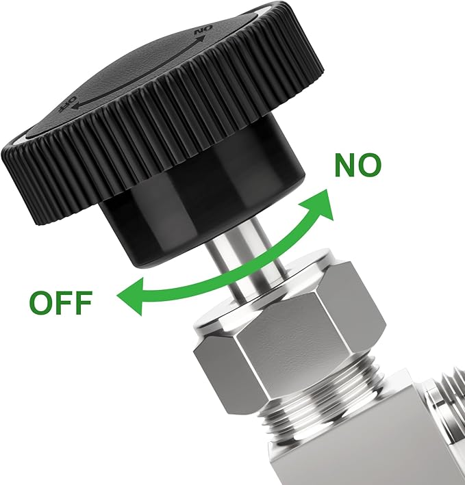 TAISHER 1PCS 304 Stainless Steel 90 Degree Needle Valve 3/8" NPT Male For Flow Control Water Gas Oil