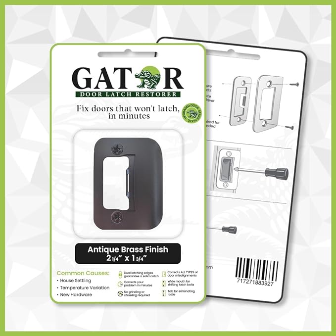 Gator Door Strike Plate with Screws, – 2-1/4" by 1-3/4" Universal Latch Restorer Alloy Steel Lock Hardware for Interior and Exterior Doors, Replacement Door Latch Plate | Oil Rubbed Bronze 4-Pack