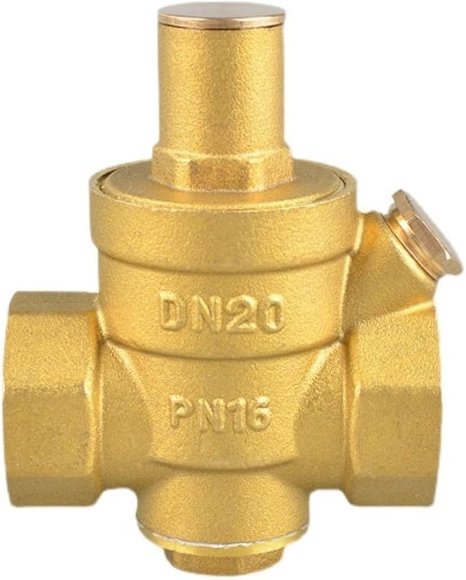 Water Pressure Regulator With Gauge, Made Of High Hardness Brass, Adjustable Water Pressure Reducing Valve Water For Indoor And Outdoor Taps, RV Systems DN20