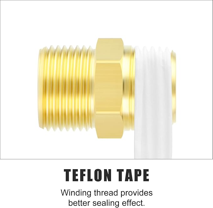 GASHER 10PCS Brass Compression Tube Pipe Fitting Connector, 5/16" Tube OD x 1/4" NPT Male Connector