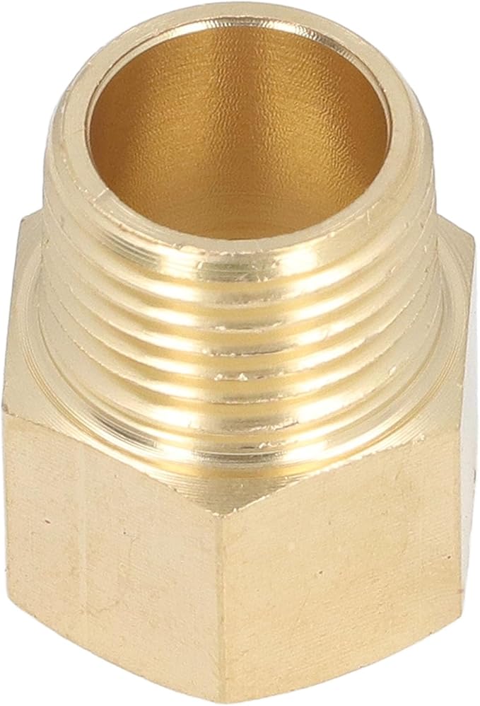 Brass Pipe Fittings 1/2in NPT Male to Female Extension Adapter Durable Solid Brass Plumbing Connectors for Shower Head Tub Spout Plumbing Line 10Pcs