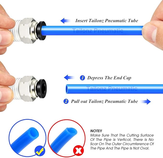 TAILONZ PNEUMATIC Elbow and Straight Combination 5/16 Inch Tube OD x 3/8 Inch NPT Thread Push to Connect Fittings PC-5/16-N3+PL-5/16-N3(Pack of 12)