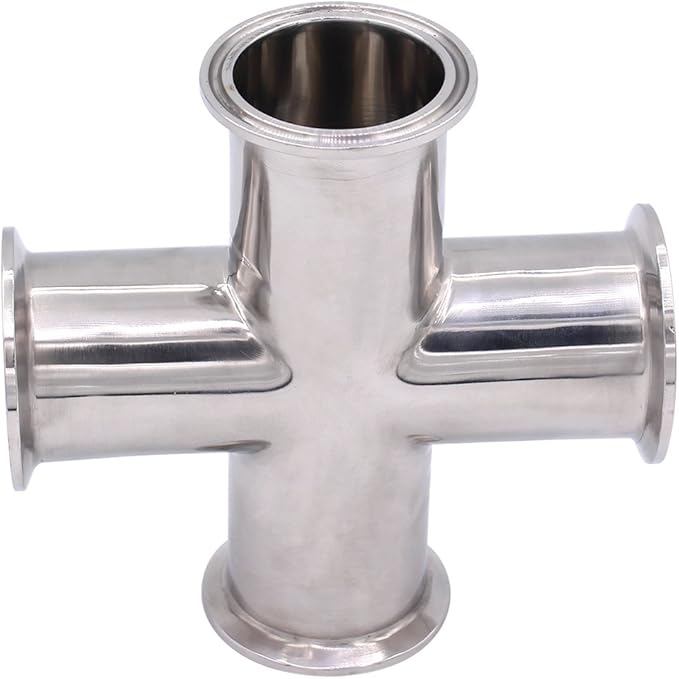 DERNORD 4 Way Cross Clamp Fits 2" Tri-clamp Sanitary Fitting Stainless Steel 304, 51mm Pipe OD