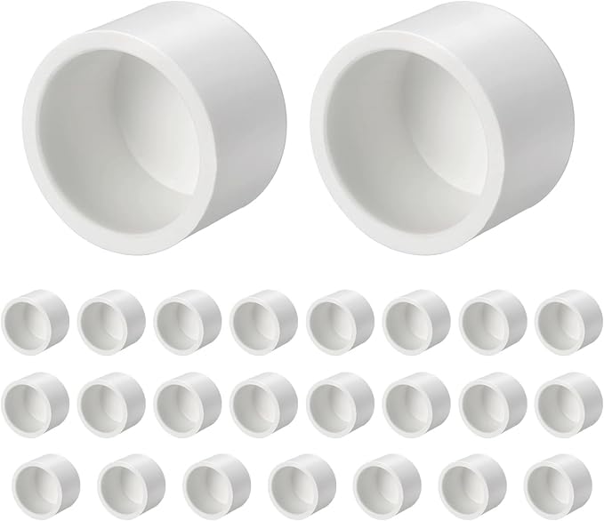 1 Pcs 3/4" PVC External End Cap Fitting, SCH40 Furniture Grade PVC Pipe Plug Adapter, Pipe Cover Fittings for DIY Project, Irrigation System, Plumbing Framework, Garden Structures