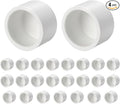 4 Pcs 3/4" PVC External End Cap Fitting, SCH40 Furniture Grade PVC Pipe Plug Adapter, Pipe Cover Fittings for DIY Project, Irrigation System, Plumbing Framework, Garden Structures