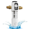 VEVOR Sediment Filter, 20 GPM Spin Down Sediment Filter with Pressure Gauge, 4Th Gen Backwash Pre-Filtration System, 360° Bi-Side Scraper Flush, Reusable Whole House Sediment Water Filter, 3/4" MNPT