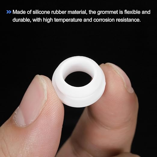 MECCANIXITY 20Pcs Snap Silicone Rubber Grommet Plug Mount Dia 12.5mm ID 9.5mm Narrow Groove Width 2mm Seal Anti-Scratch Sleeves for Electrical Box Cable Pipes White