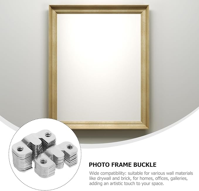 LIFKOME 20PCS Heavy Duty Interlocking Flush Mount Bracket Picture Hanging Hooks with Screws Secure Wall Mount Picture Frame Hanger for Photo Frames Mirrors Furniture Connector Home and