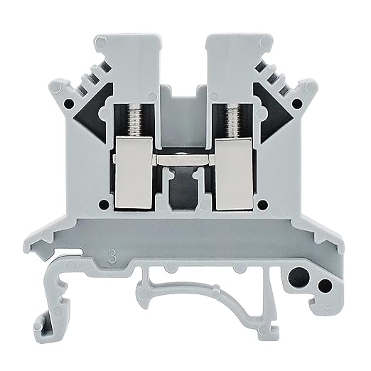 Grey UK2.5B Rail Type Terminal Block Voltage and Current Safety Ground Terminal Block 800V 32A 2.5 Square mm 100 Pack