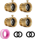 Watflow 3/4" GHT Hose Bib Backflow Set, Solid Brass Anti-Siphon Vacuum Breaker, Brass Outdoor Faucet Anti-Backflow Valve, 3/4" F x 3/4" M(4 Pack)