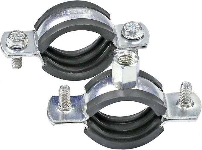 AKIHISA 10 Pack Split Ring Pipe Hanger Heavy Duty Adjustable Pipe Bracket Clamp Wall Mount Ceiling Mount Pipe Support ID 1 Inch(25mm)