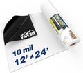 Crawl Space Vapor Barrier, 10 Mil Vapor Barrier, 12' x 24', Drop Cloth Moisture Barrier Covering for Crawlspace Encapsulation, Thick Plastic Sheeting, Polyethylene Film, Black and White Panda Film
