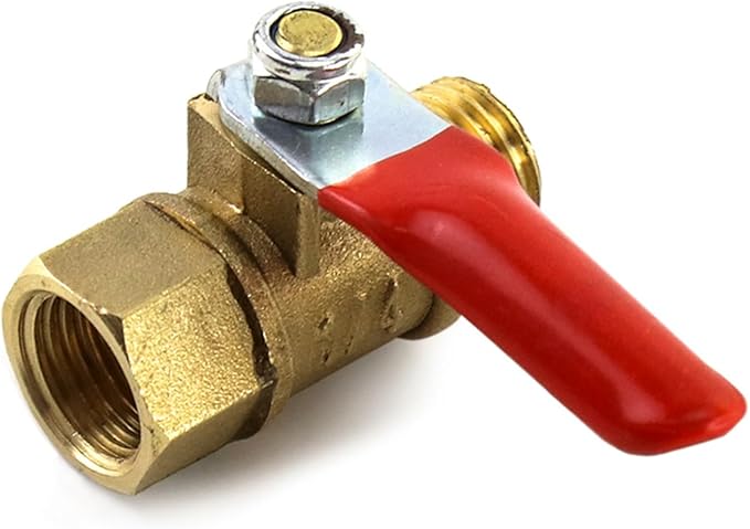 QWORK Ball Valve 10 Pack, 1/4" Heavy Duty Brass Ball Valve Shut Off Switch, 1/4" Male x Female NPT Thread Pipe Fitting Air Compressor Shut Off Valve