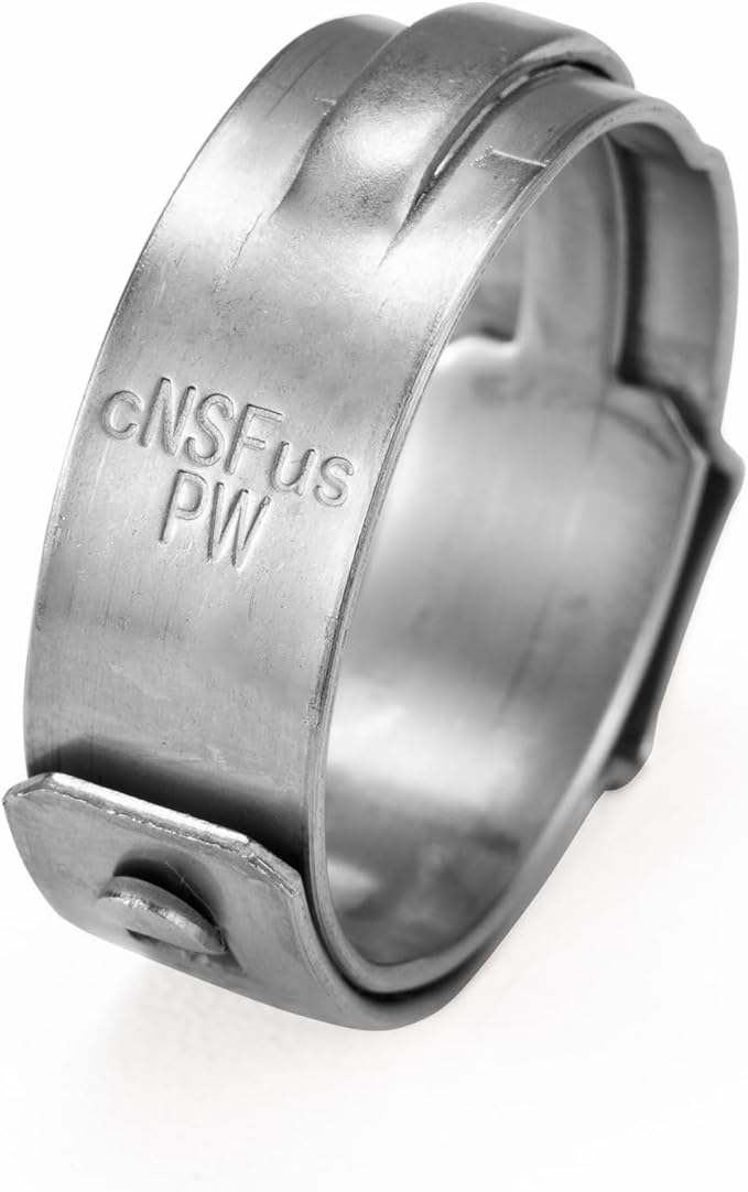 (Pack of 100) WMAXPFIT PEX Cinch Clamp Rings 1/2 Inch, STAY PUT Stainless Steel PEX Pipe Cinch Crimp Rings Pinch Clamps for PEX Pipes and PEX Fittings Connection