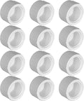 YSIL 1 Inch PVC Female Threaded End Cap Plug, Water Pipe Connector Fittings for Plumbing Line (12 Pack) White