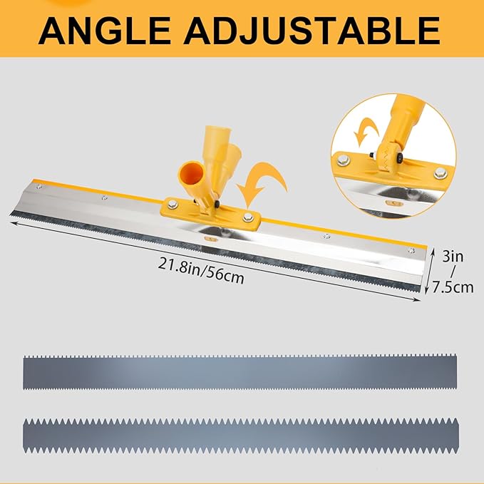 Self Leveling Tool Kits, Floor Rollers With Extensions Stainless Steel Trowels Self Leveling Rakes Shoes With Spikes Epoxy Flooring Tools Cement Concrete Self Leveling Tool Kits (8PCS)