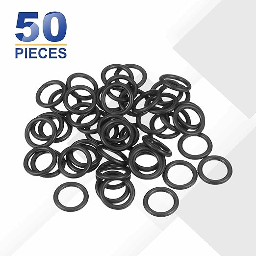 HARFINGTON 50pcs Nitrile Rubber O-Rings 13.5mm OD 9.5mm ID 2mm Width Metric Buna-N NBR Sealing Gasket Plumbing Sealing Repair O Rings for Car Auto Vehicle Repair Faucet Air Gas