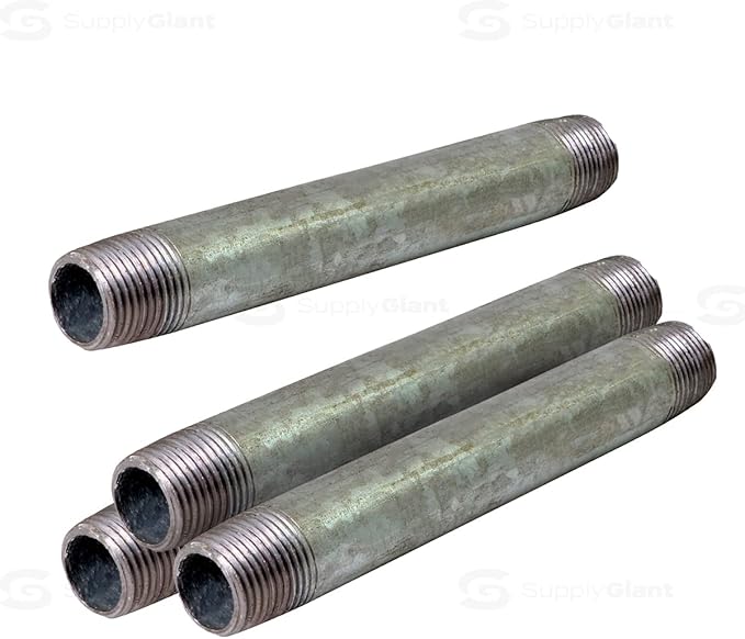 Supply Giant OQHM1490-4 Steel Nipple Pipe, 1/4'' x 9", Galvanized