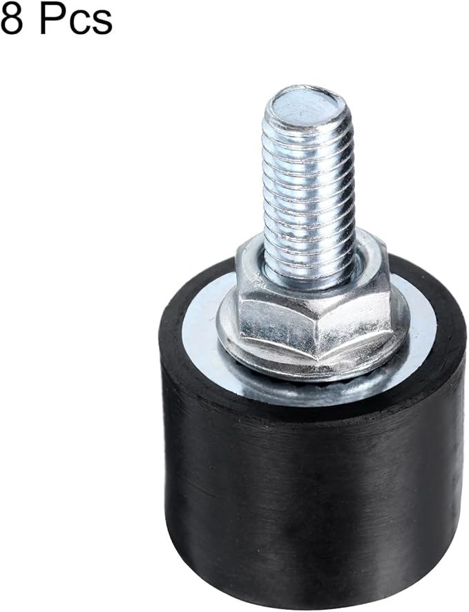 uxcell 2pcs M6x18mm Rubber Isolator Mounts with Studs 20x15mm Male Female Vibration Shock Absorber Zinc Plated Cylindrical Thread Mounts Anti Vibration Isolators with 2pcs M6 Lock Nuts