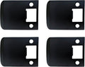 QCAA Solid Brass Extended Lip Strike, 3''X2-1/4", Matte Black, 4 Pack, Made in Taiwan