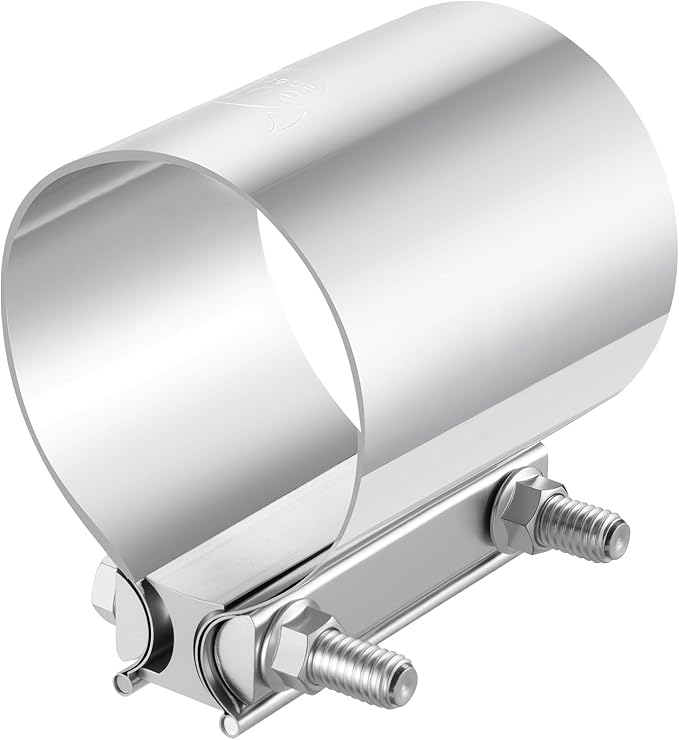 EVIL ENERGY 3.5 Inch Exhaust Clamp, 3 1/2" Butt Joint Band Clamp Sleeve Coupler Stainless Steel for Pipes, Mufflers, Catalytic Converters 1PCS