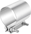 EVIL ENERGY 3.5 Inch Exhaust Clamp, 3 1/2" Butt Joint Band Clamp Sleeve Coupler Stainless Steel for Pipes, Mufflers, Catalytic Converters 1PCS
