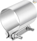 EVIL ENERGY 3.5 Inch Exhaust Clamp, 3 1/2" Butt Joint Band Clamp Sleeve Coupler Stainless Steel for Pipes, Mufflers, Catalytic Converters 2PCS