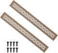 PATIKIL 16 x 2 Inch Door Air Vent Cover, 2 Pcs Heavy Duty Aluminum Grille Ventilation Cover Louvered with Mounting Screws for Cabinet Wardrobe Door, Brown