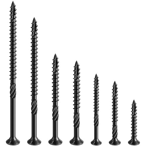 #14 * 8" Black Deck Screws, (18pcs) 1 lbs.Exterior Wood Screws, Rust Resistant Epoxy Coated, Bronze, T20 Star Bit
