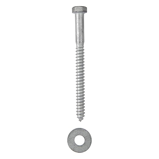 1/2 x 6 (25 Pack) Lag Screw Kit, 25 Screws and 25 washers, Hot Dip Galvanized, Meets ASME B18.2.1 Industrial/Commercial Grade by Makers Bolt