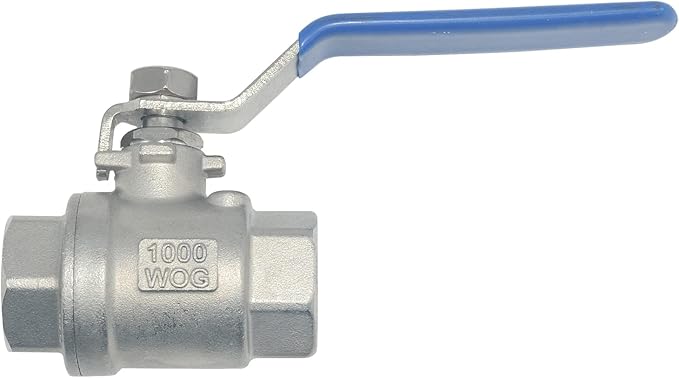 DAN SPEED 1/2" NPT Female 316 Stainless Steel Full Port Ball Valve Vinyl Handle WOG1000 (1/2 inch)